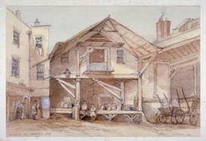 Blossoms Inn, Lawrence Lane, Lontoon kaupunki, 1854. tekijältä Thomas Colman Dibdin
