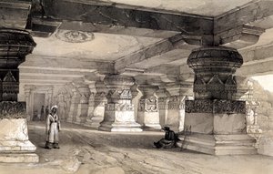 Lankan sisustus, Ellora, Intia, 1845 tekijältä Thomas Colman Dibdin