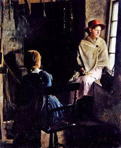 A Cottage Interior, Newlyn (1884 (öljy kankaalle) tekijältä Thomas Cooper Gotch