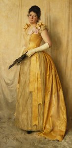 The Lady in Gold - Muotokuva rouvasta, n. 1891 tekijältä Thomas Cooper Gotch