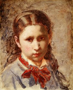 Tytön pää (öljy kankaalle) tekijältä Thomas Couture