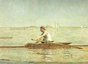 John Biglin yksikärjessä, 1873 tekijältä Thomas Cowperthwait Eakins