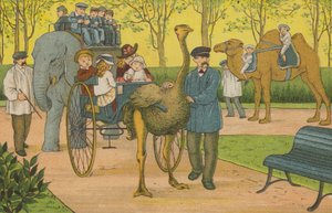 Pariisi: eläintarha (väri litho)