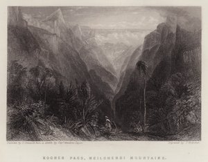 Kooner Pass, Neilgherri Mountains (väri litho) tekijältä Thomas Creswick