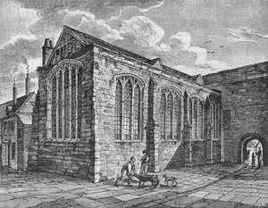 Koillisnäkymä Pyhän Kolminaisuuden kappelista, Leadenhall, Lontoon kaupunki, c1825 1906 tekijältä Thomas Dale