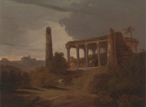 Paisagem indiana com templo Ruinsfinnish tekijältä Thomas Daniell
