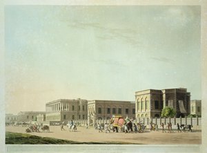 The Council House, Kalkutta, levy 29 teoksesta Oriental Scenery: Twenty Four Views in Hindoostan, kaiverrus Thomas ja William (1769-1837) Daniell, 1798