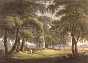 Maurilaisen naisen hauta, Bengal, kaiverrus Joseph Constantine Stadler (fl.1780-1812) pub. kirjoittanut Edward Orme (1774-n. 1820) 1803 (litho) tekijältä Thomas Daniell