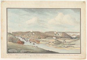 Hyökkäys Washingtonin linnaketta vastaan, noin 1776-1812 (vesiväri)
