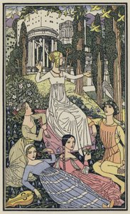 Kuvitus Boccaccion Dekameroniin (värilitro) (värilitro)
