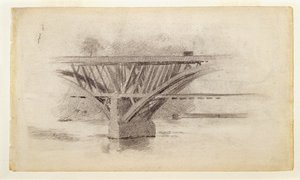 Piirros Girard Avenuen sillasta / Verso-luonnos airoista tekijältä Thomas Eakins