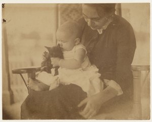[Frances Crowell ja lapsi kissanpennun kanssa] tekijältä Thomas Eakins