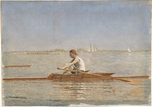 John Biglin yksinkulkuvaunussa, 1873 (wc paperille) tekijältä Thomas Eakins