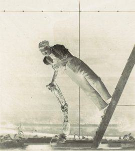 Mies tikkailla leikatulla hevosen jalalla, 1880-luku. tekijältä Thomas Eakins