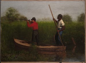 Rallien metsästys Delawarejoella tekijältä Thomas Eakins