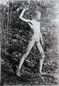 Kivenheittäjä, c. 1883. tekijältä Thomas Eakins