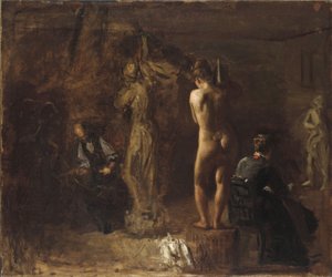 William Rush veistämässä allegorista hahmoaan Schuylkill-joesta, 1876 (öljy kankaalle kiinnitettynä sommittelulevylle)