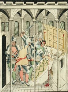 St. Thomas a Becketin (n. 1118–1170) salamurha Canterburyssa, Stratford Upon Avonin kolminaisuuskappelista tekijältä Thomas Fisher Hoxton