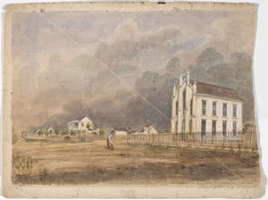 Vapaamuurarihalli, Matagorda, Texas, 21. toukokuuta 1852 (akvarelli paperille)