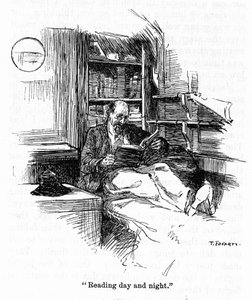 Muotokuva kapteeni Joshua Slocumista (1844-1909), joka teki ensimmäisen purjehduksen maailmankiertueen vuonna 1895. Thomas Fogartyn (1873-1938) piirustus 1900-luku