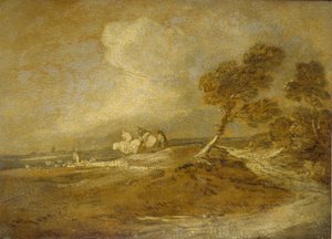 Maisema ratsumiesten kanssa (öljy paperille) tekijältä Thomas Gainsborough