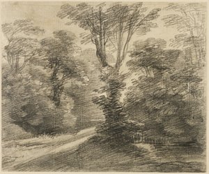 Auringon valaisema polku metsän läpi tekijältä Thomas Gainsborough
