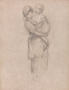 Nuori tyttö pitelee lasta tekijältä Thomas Gainsborough