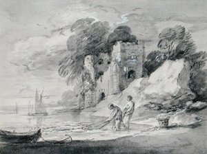 Seinen verkon vetäminen tekijältä Thomas Gainsborough