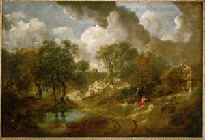 Maisema Suffolkissa (maalaus kankaalle) tekijältä Thomas Gainsborough