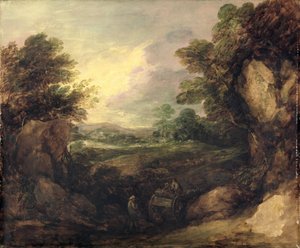 Maisema hahmoilla, n. 1786 (öljy kankaalle) tekijältä Thomas Gainsborough
