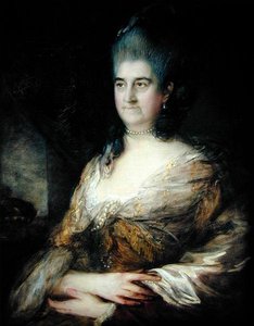 Naisen muotokuva, sanotaan olevan Elizabeth Chudleigh (1720-88) (öljy paneelissa) tekijältä Thomas Gainsborough
