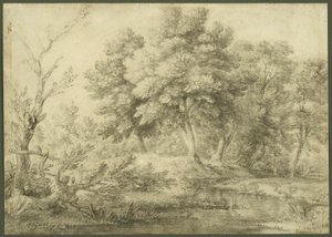 Metsäinen maisema puron kanssa tekijältä Thomas Gainsborough