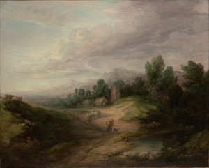 Metsäinen ylänkö maisema tekijältä Thomas Gainsborough