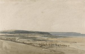 Taw-joen suistoalue, Devon, n. 1801 (akvarelli kynällä paperille) tekijältä Thomas Girtin