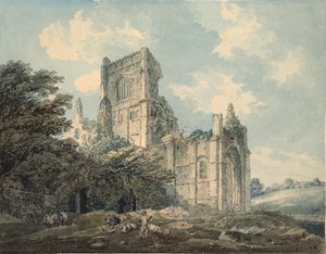 Kirkstall Abbey, Yorkshire, 1790-1802 tekijältä Thomas Girtin