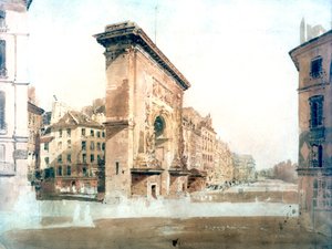 "Porte St Denis, Pariisi", 1800 tekijältä Thomas Girtin