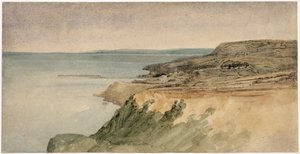 Lyme Regis, Dorset, n. 1797 (wc kynällä kuvioidulla paperilla) tekijältä Thomas Girtin