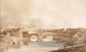 Morpethin silta, Northumberland, noin 1801 (lyijykynä ja vesiväri paperille). tekijältä Thomas Girtin
