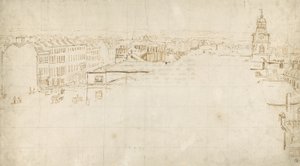 Luonnos Eidometropolisista, n. 1801 (muste paperille) tekijältä Thomas Girtin
