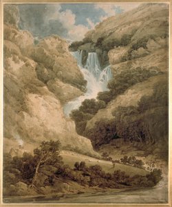 Wathenlathin rotko ja Lodoren putoukset, Derwentwater, 1801 tekijältä Thomas Girtin