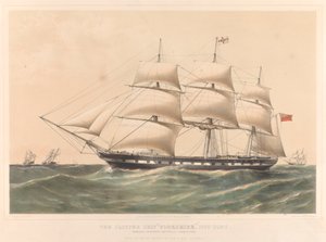 The Clipper Ship Yorkshire 1100 Tons, noin 1857-60 (värillinen litografia) tekijältä Thomas Goldsworth Dutton