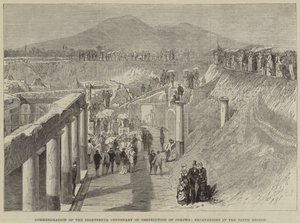 Pompejin tuhon 1800-vuotispäivän muisto, kaivaukset yhdeksännellä alueella tekijältä Thomas Harrington Wilson