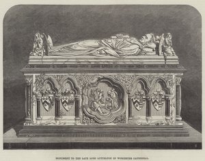 Edesmenneen Lord Lytteltonin muistomerkki Worcesterin katedraalissa tekijältä Thomas Harrington Wilson