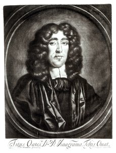 R. Thompsonin kaivertama Titus Oatesin (1649-1705) muotokuva tekijältä Thomas Hawker