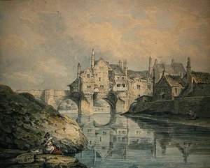Elvet Bridge, Durham (akvarelli paperille)