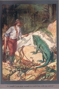Lopulta olin tarpeeksi lähellä päästäkseni hänen luokseen kytkimelläni (värilitro). tekijältä Thomas Heath Robinson