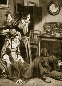 James Simpson ja hänen avustajansa löytävät kloroformin, marraskuu 1847 (litografia). tekijältä Thomas Heath Robinson