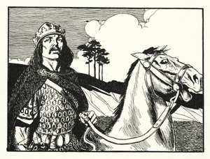 Kuningas Alfred (litografia) tekijältä Thomas Heath Robinson