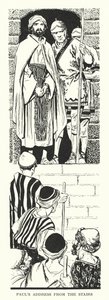 Paavalin puhe portailta (litografia) tekijältä Thomas Heath Robinson