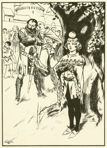 Tellin poika ja omena (kaiverrus) tekijältä Thomas Heath Robinson